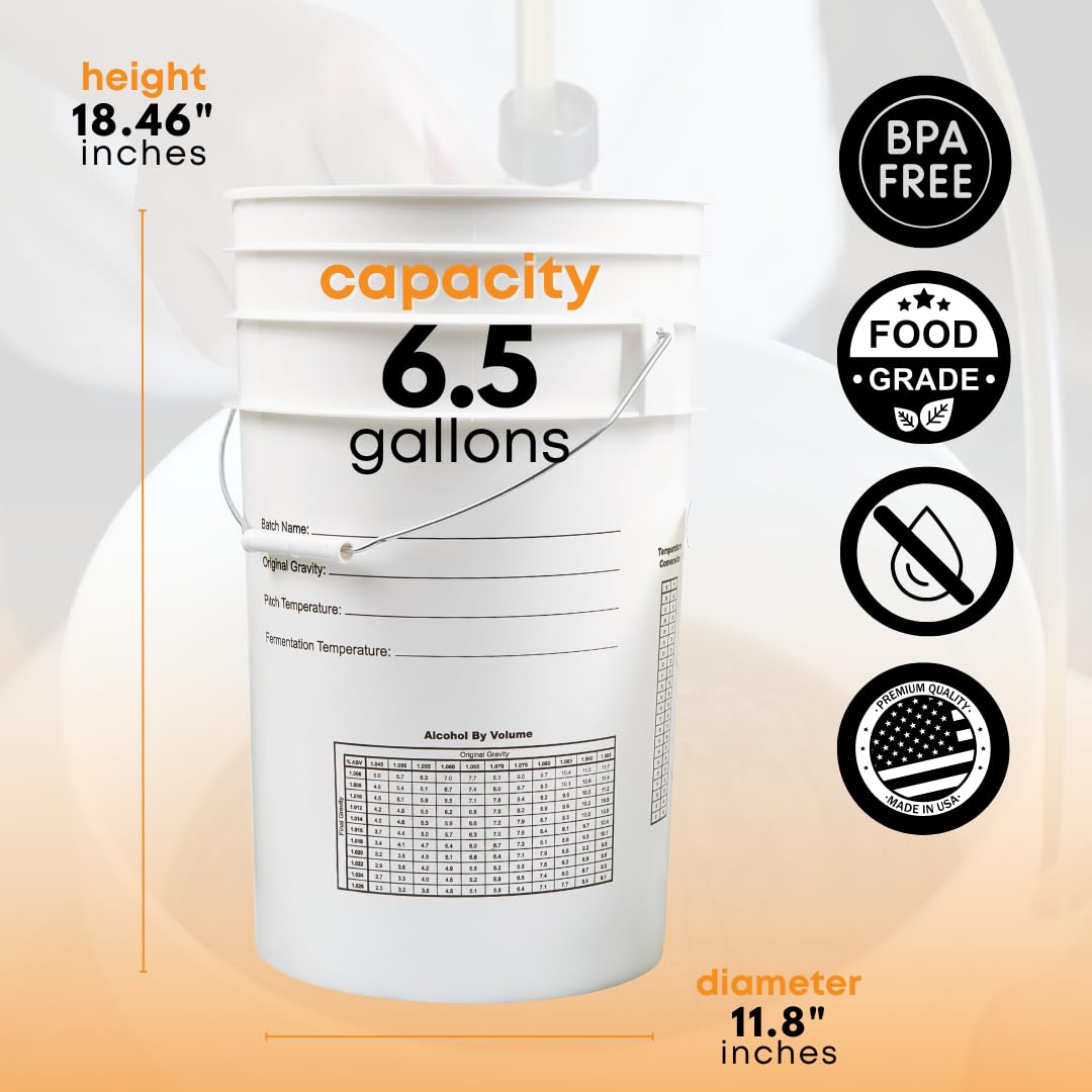 FastRack drilled lid grommet airlock image demonstrates ready-to-use fermentation setup.