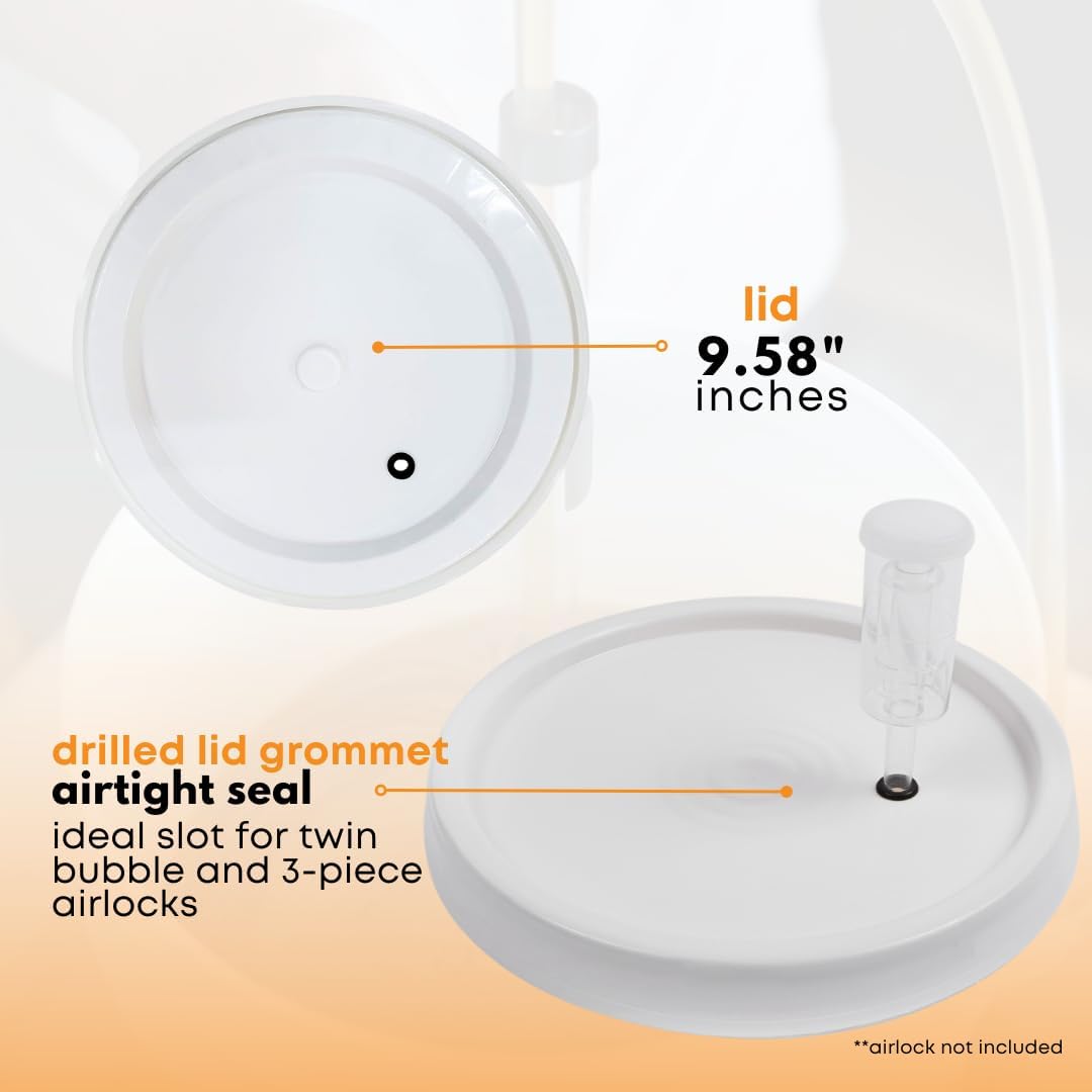 Durable plastic fermenter suitable for beer, wine, mead, or cider.