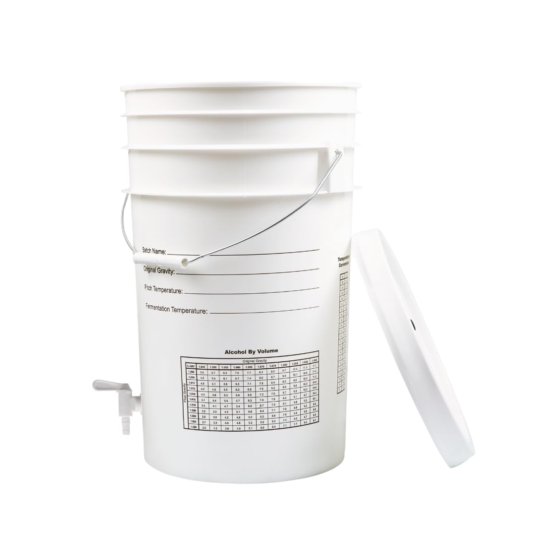 FastRack FastTrack fermentation bucket with spigot close-up highlighting BPA-free, food-grade HDPE construction.