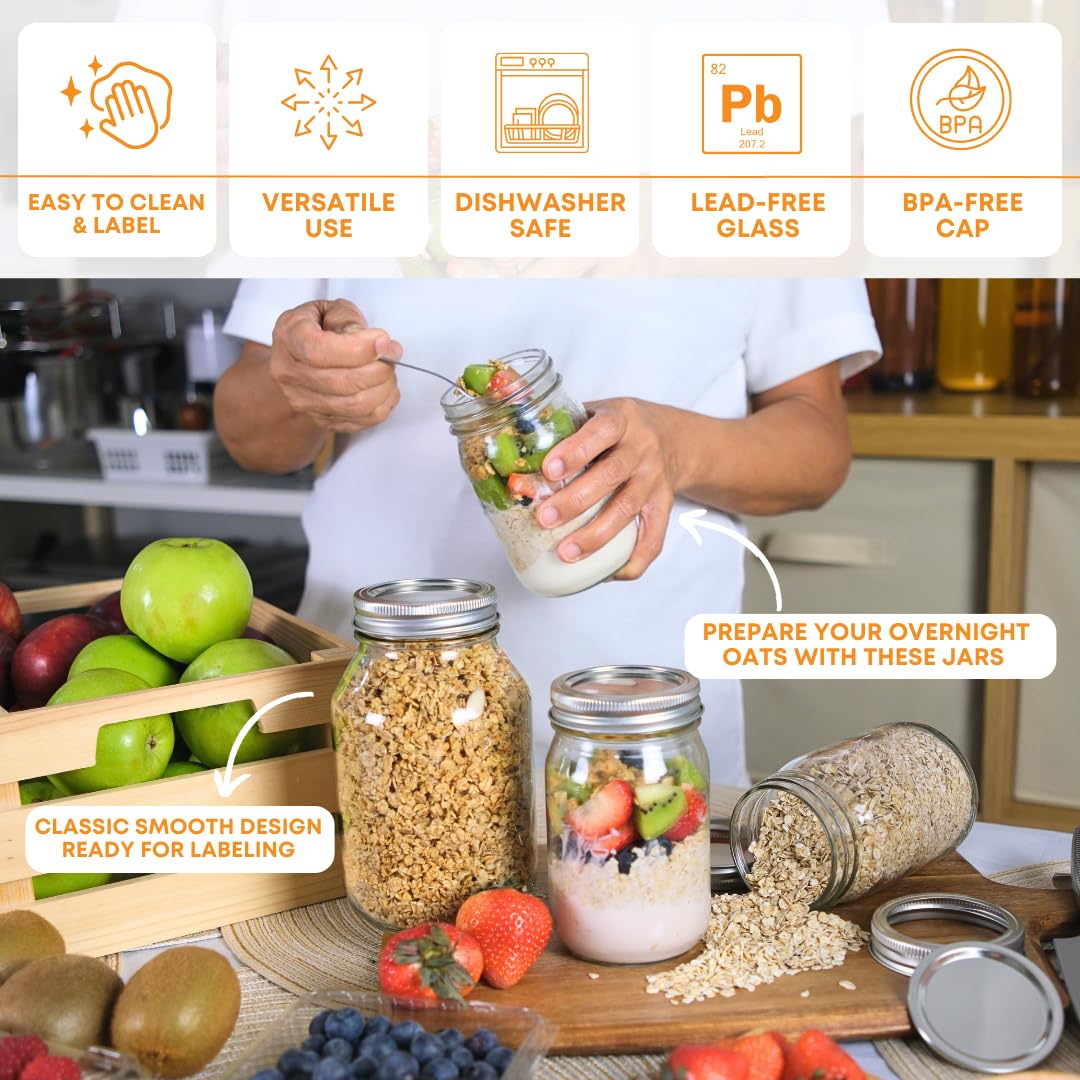 FastRack glass jar with metal lid ideal for canning and fermentation.