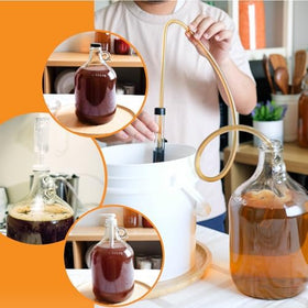 FastRack glass jug used as detergent dispenser for laundry and cleaning liquids.