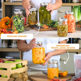 FastRack regular-mouth mason jar for sauces and smoothies.