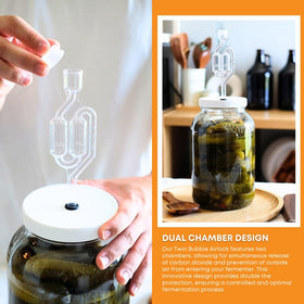 FastRack twin bubble airlock ensuring secure gas release during fermentation