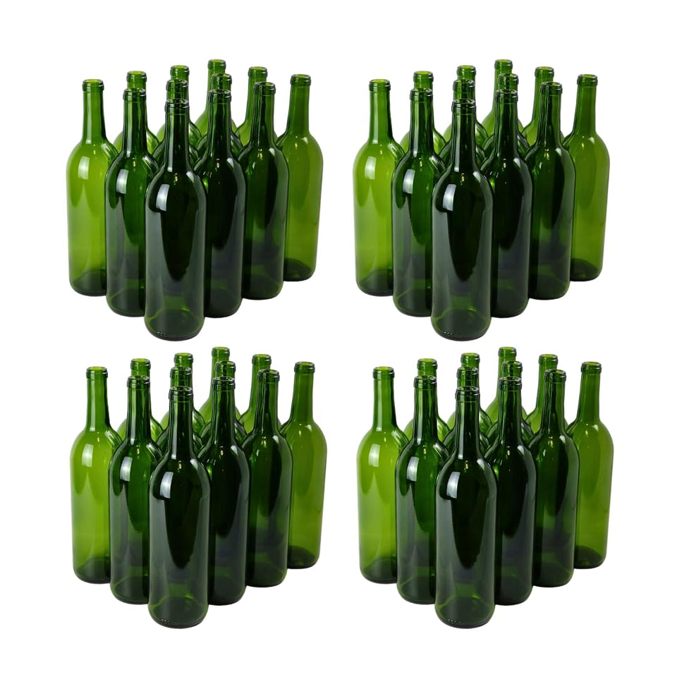 FastRack 750ml champagne green glass bottle showing clarity for home winemaking