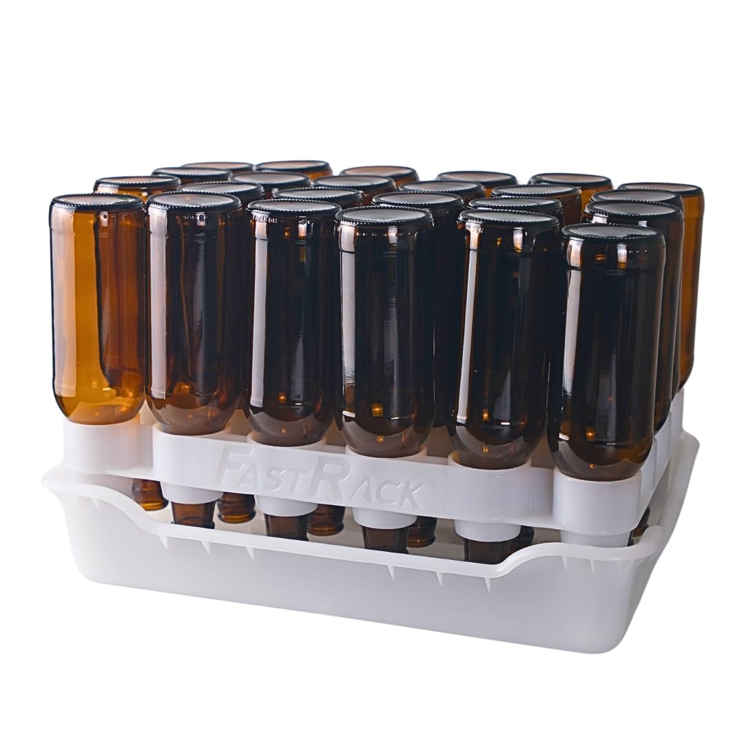 FastRack Fastrack24 bottle-drying-rack shown with bottles for efficient air drying