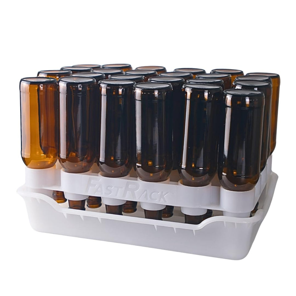 FastRack Fastrack24 bottle-drying-rack shown with bottles for efficient air drying