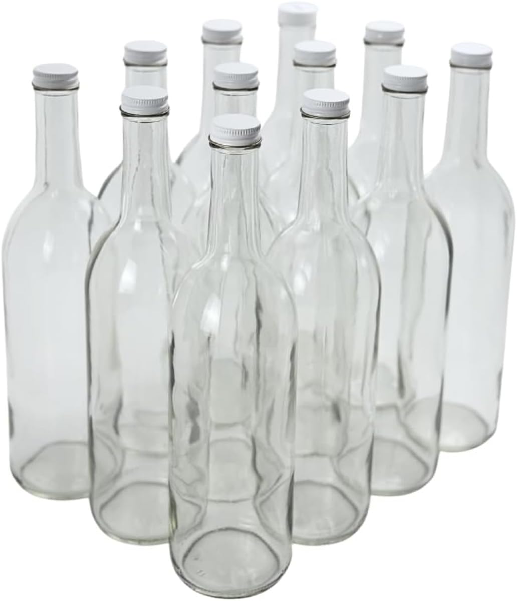FastRack 750ml clear glass bottle, perfect for showcasing homemade wine with a clean, premium look.