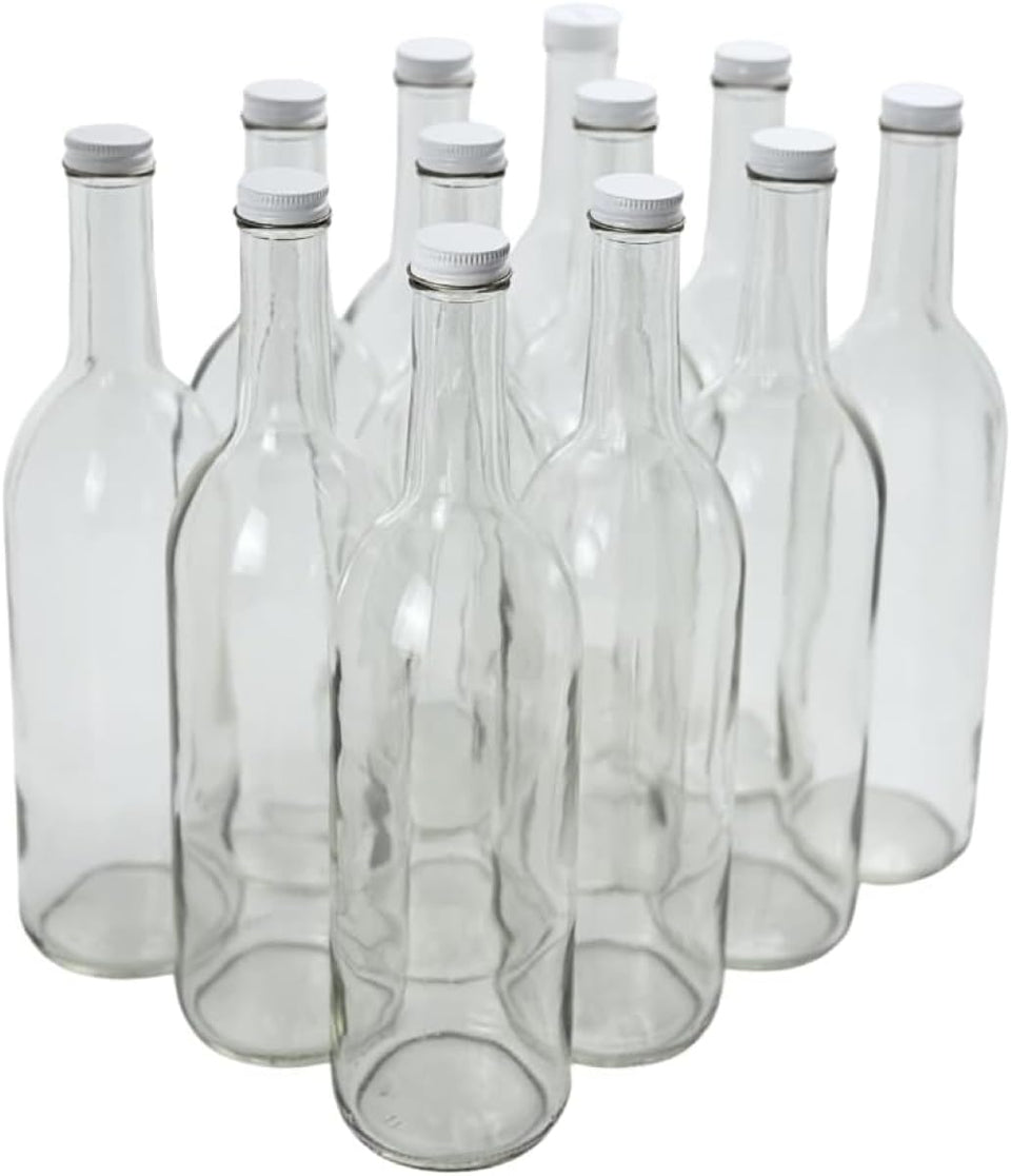 FastRack 750ml clear glass bottle, perfect for showcasing homemade wine with a clean, premium look.