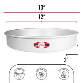 Fat Daddio's 12-inch interior diameter emphasizes ample capacity for layered cakes