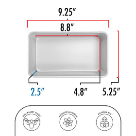 Fat Daddio's bread pan showing easy release and clean bake
