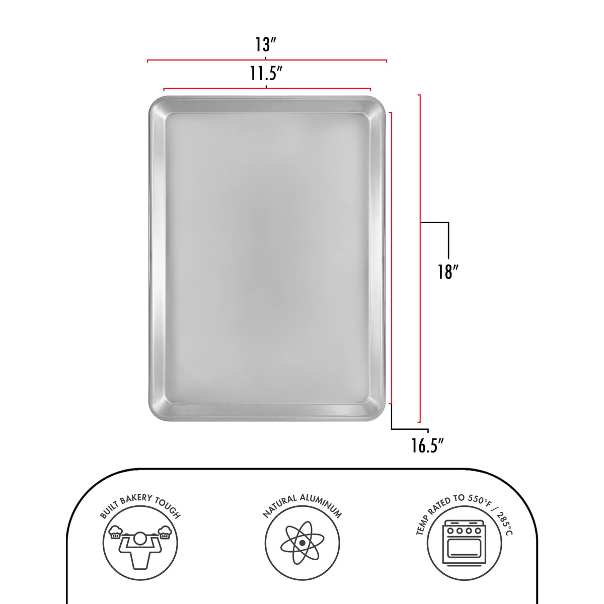 Fat Daddio's half-sheet pan 2-pack on a rack ready for even heat distribution.