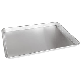 Fat Daddio's half-sheet pan 2-pack side profile with reinforced rims for daily use.