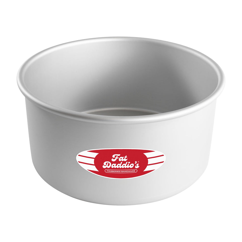 Fat Daddio's PRD-84 round cake pan with anodized finish, ideal for layered cakes.