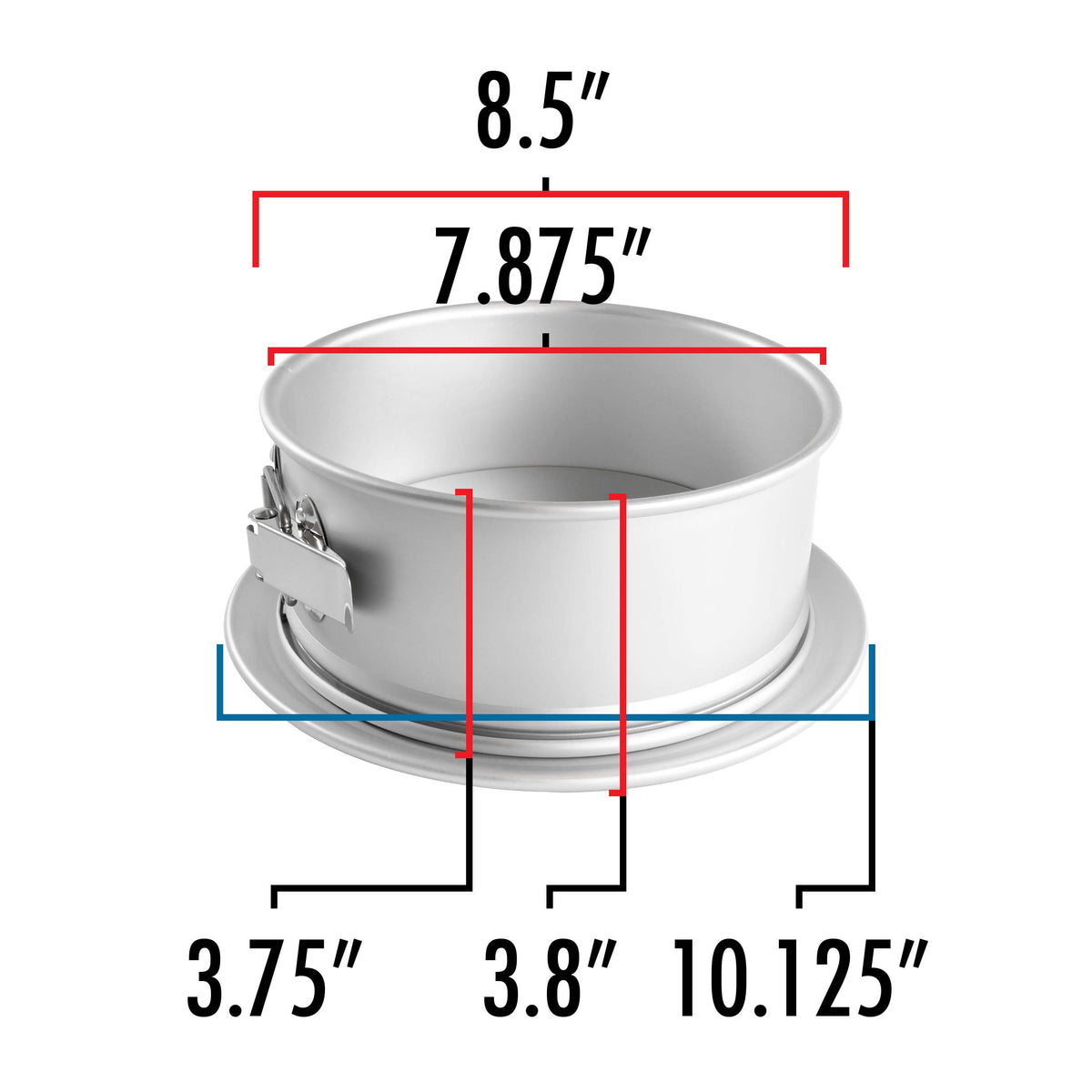 Fat Daddio's PSF-83 removable base and buckle for bakery-grade stability.