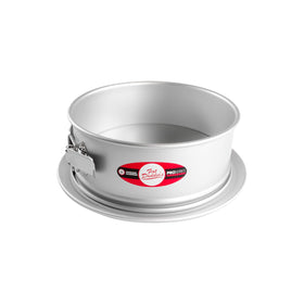 Fat Daddio's springform pan with removable pedestal base for easy release.