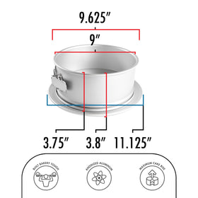 Fat Daddio's Round Springform Pan side view showing 3-inch depth.