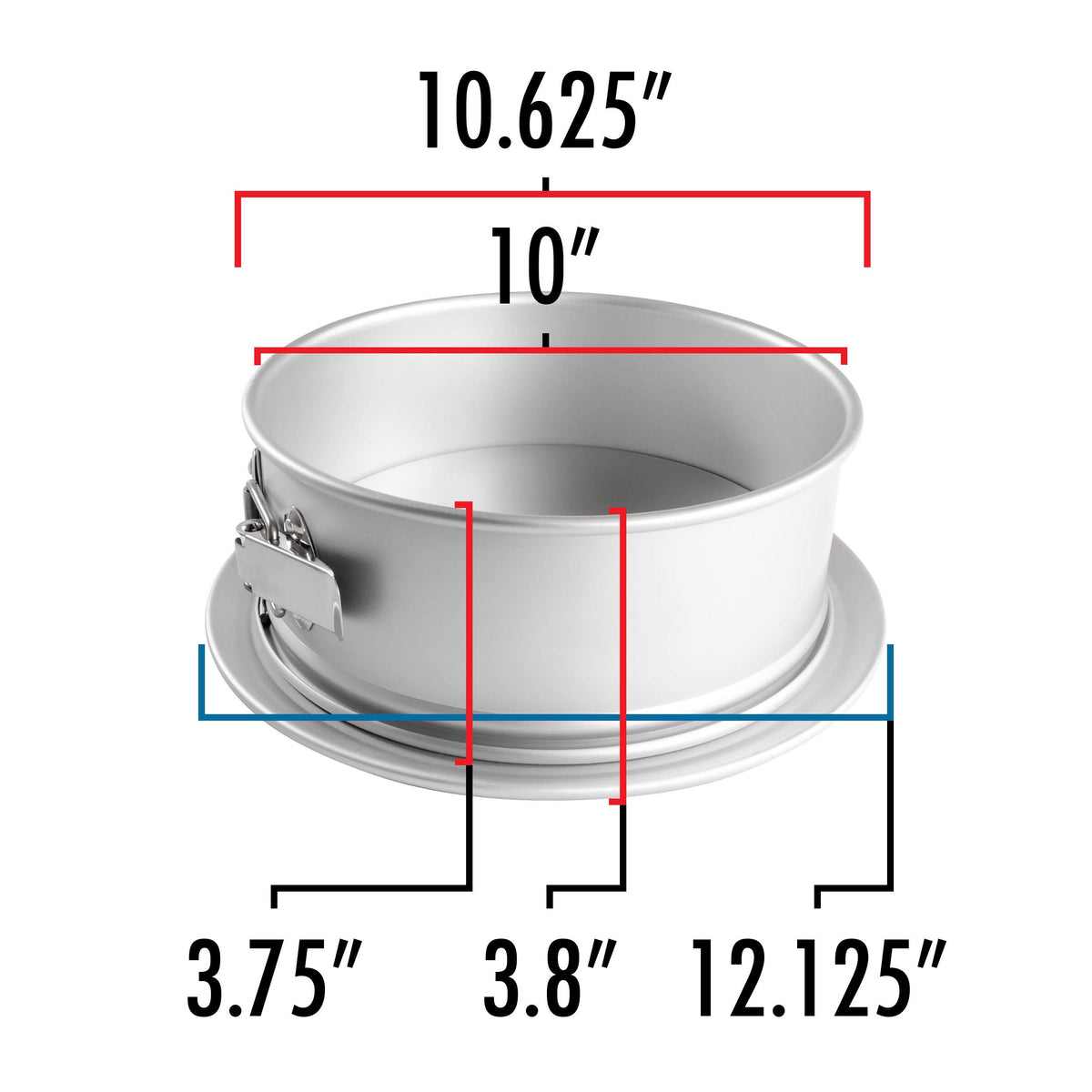 Fat Daddio's pan uses durable stainless steel buckle for secure closure.