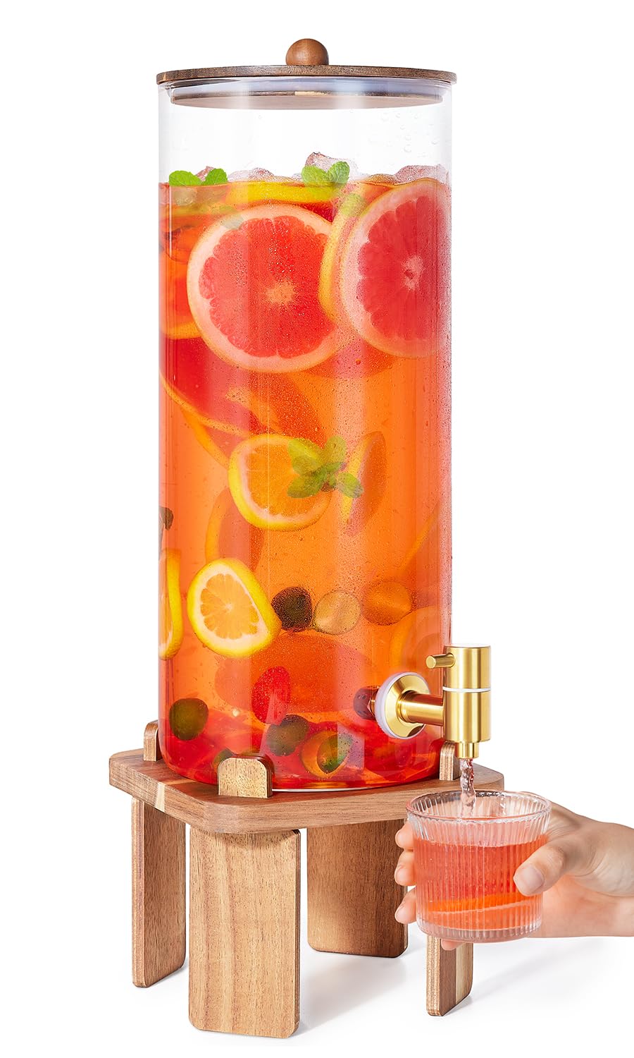 FavorFlavor two-gallon glass dispenser with stand for large parties