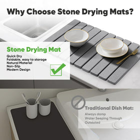 Favorking Stone Drying Mat is easy to clean and rinse after use.