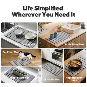 Favorking Stone Drying Mat made from sustainable diatomaceous earth material.