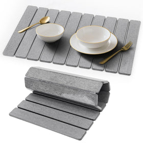 Favorking Stone Drying Mat on counter shows high absorbency for quick drying.