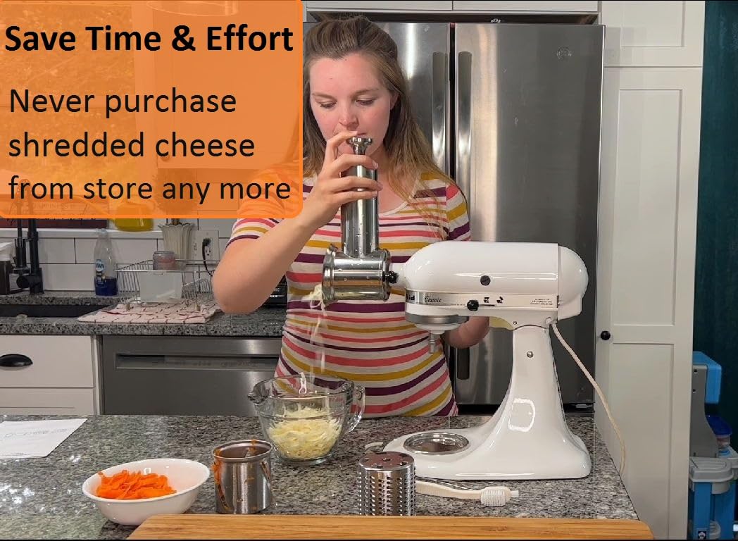 FavorKit Slicer Shredder ergonomic pusher reduces finger strain while feeding ingredients.