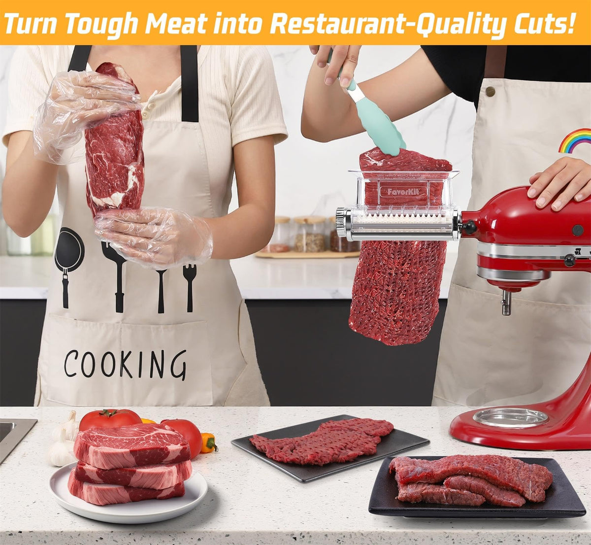 FavorKit transparent lid lets you monitor tenderizing progress during prep.