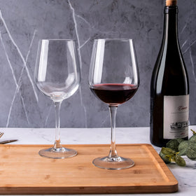 Bar table setup featuring FAWLES glasses with balanced stems