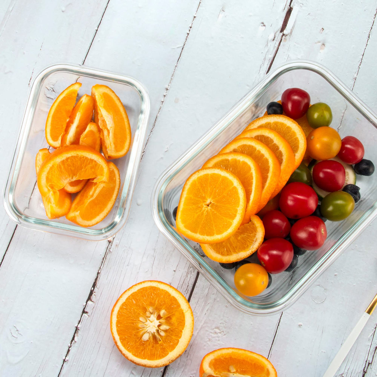 Leak-proof lids prevent spills on the go and at home.