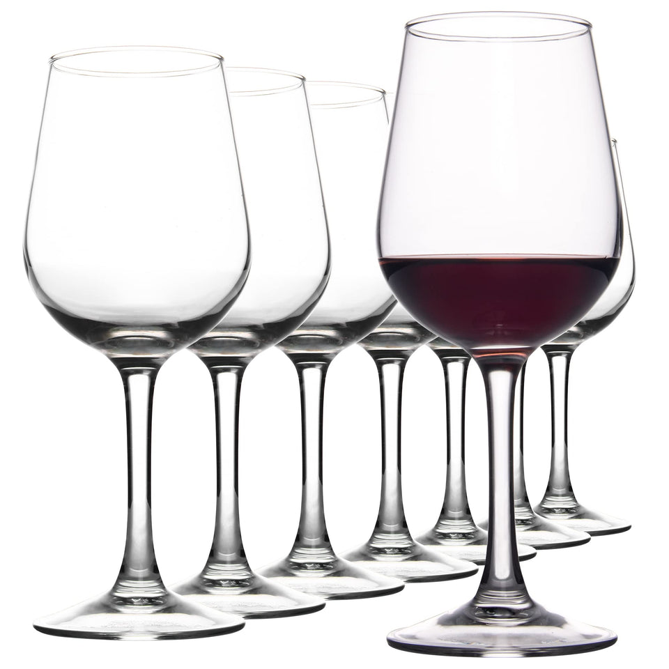 FAWLES eight-piece wine glass set with 15.5 oz capacity for everyday use