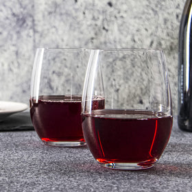 FAWLES stemless wine glasses stability-base prevents tipping during service