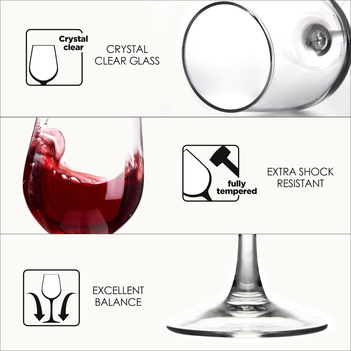 FAWLES glass being poured with red wine to highlight aroma-friendly bowl