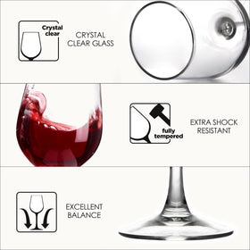 FAWLES glass being poured with red wine to highlight aroma-friendly bowl