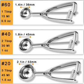 Fayomir cookie scoop set medium 2 Tbsp shaping uniform dough portions.