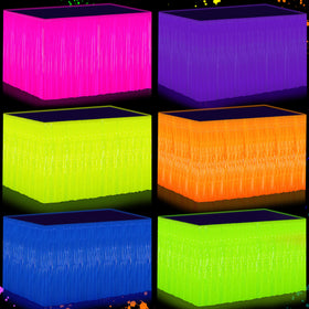 Fayoo Glow table skirt hot pink for UV glow and party ambiance.
