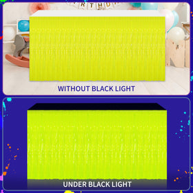 Fayoo Glow table skirt orange adds high-visibility color to celebrations.
