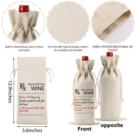 FBCCZEY drawstring burlap wine bag easy to carry and reuse
