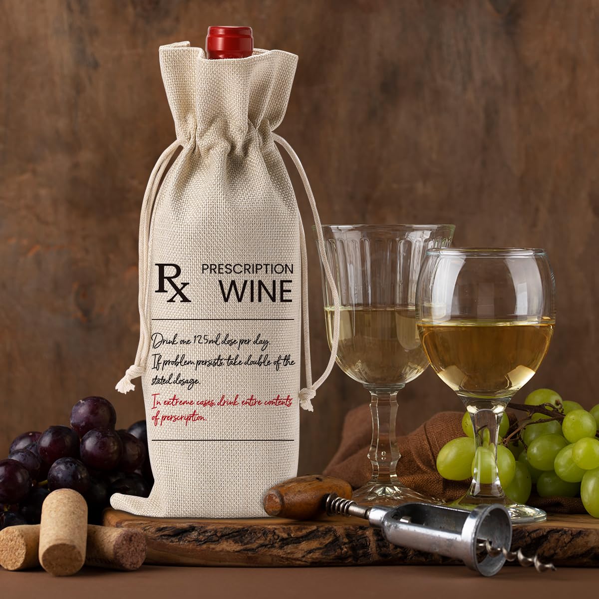 FBCCZEY wine bottle decor burlap bag for presentation