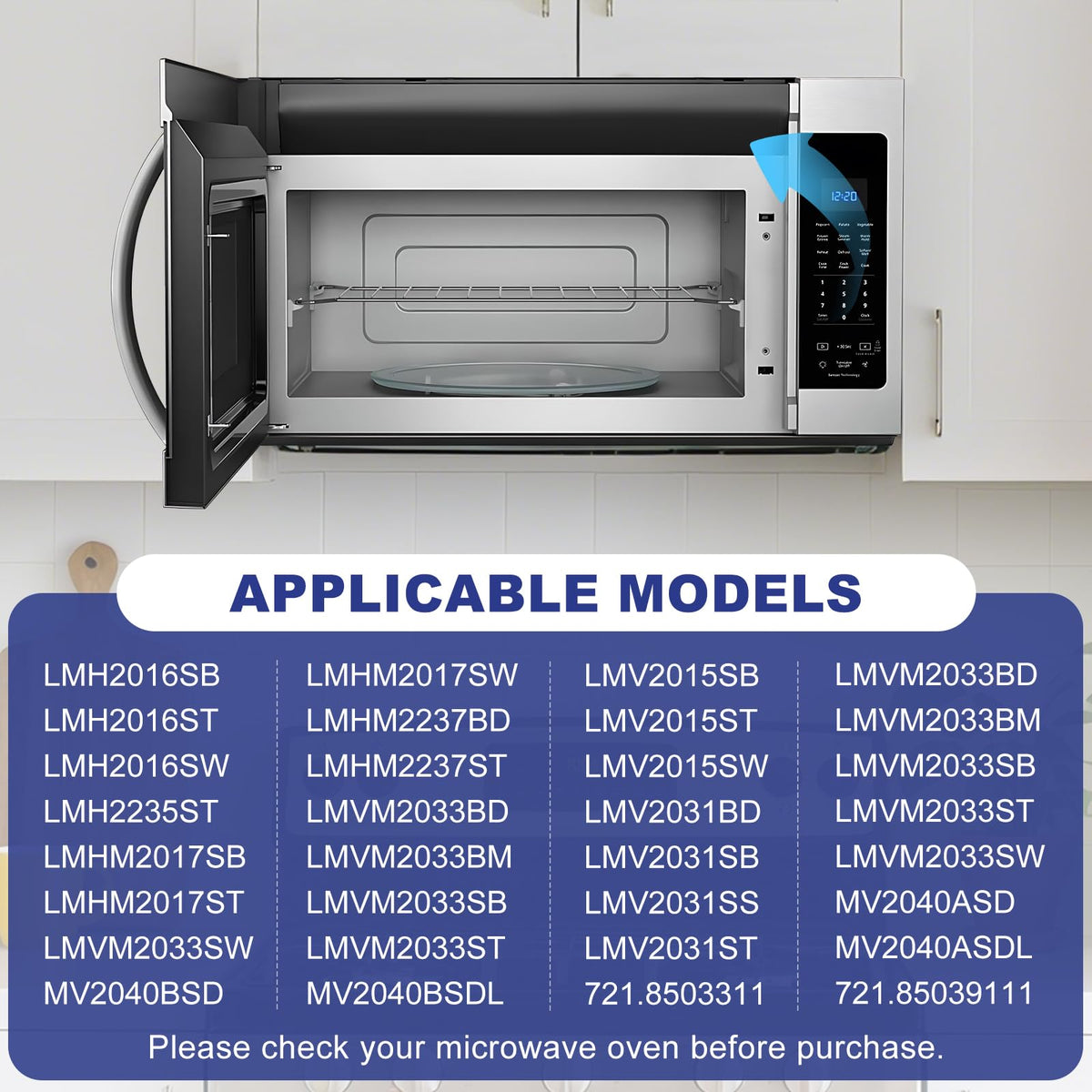 FBULWSEC MDX61912701 vent grille LG LMV2031ST top view promotes better microwave ventilation.