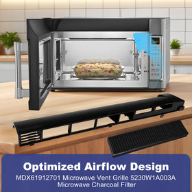 FBULWSEC MDX61912701 vent grille LG LMV2031ST side view eases installation and airflow.