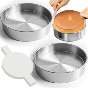 Fcgbdbz 9-inch cake pan set with mirror finish for easy release.
