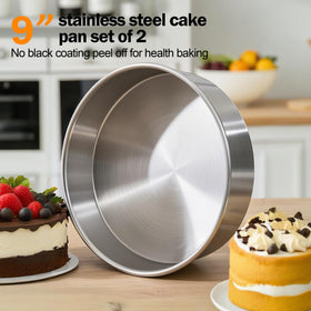 Fcgbdbz rolled-edge pans provide comfortable grip while handling.