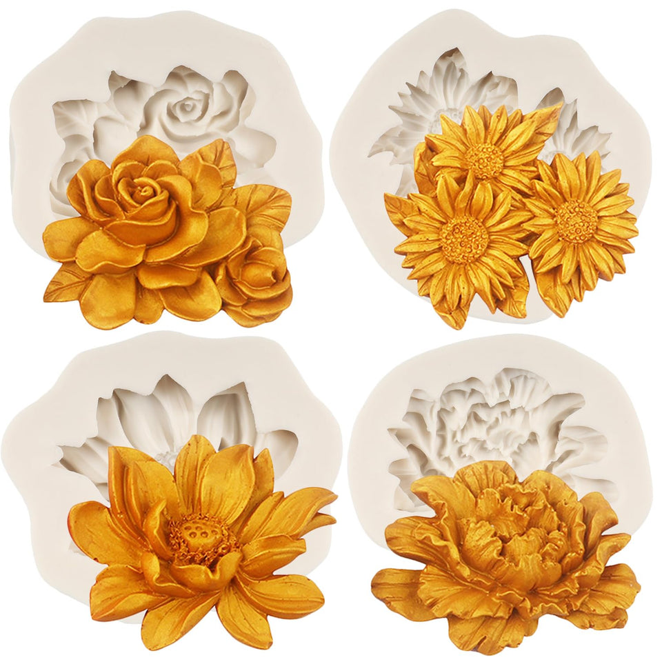 FCKEMLDS rose flower silicone mold for detailed cake decorations