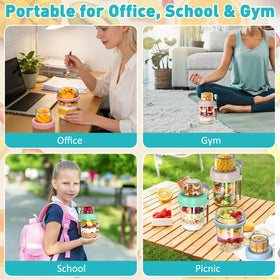 Fcotsm portable 20 oz jar fits in bags for breakfast on the go.
