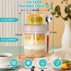 Fcotsm included spoon with jar for easy meal prep on the go.