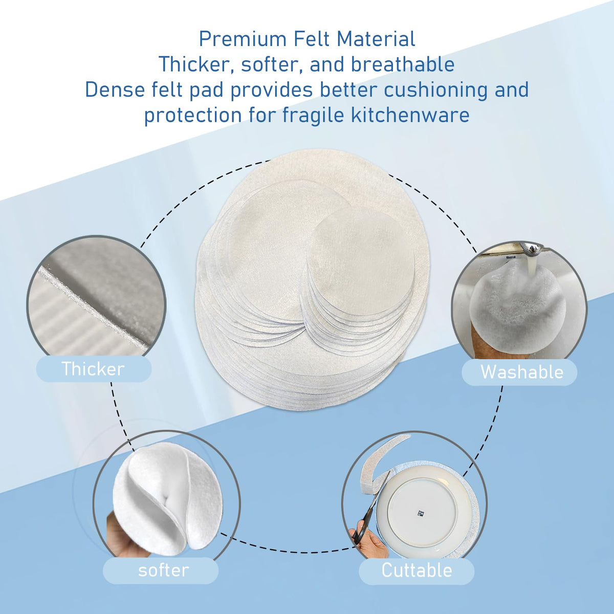 FCSTYODO felt plate dividers pack 72pcs simplifies moving and storage