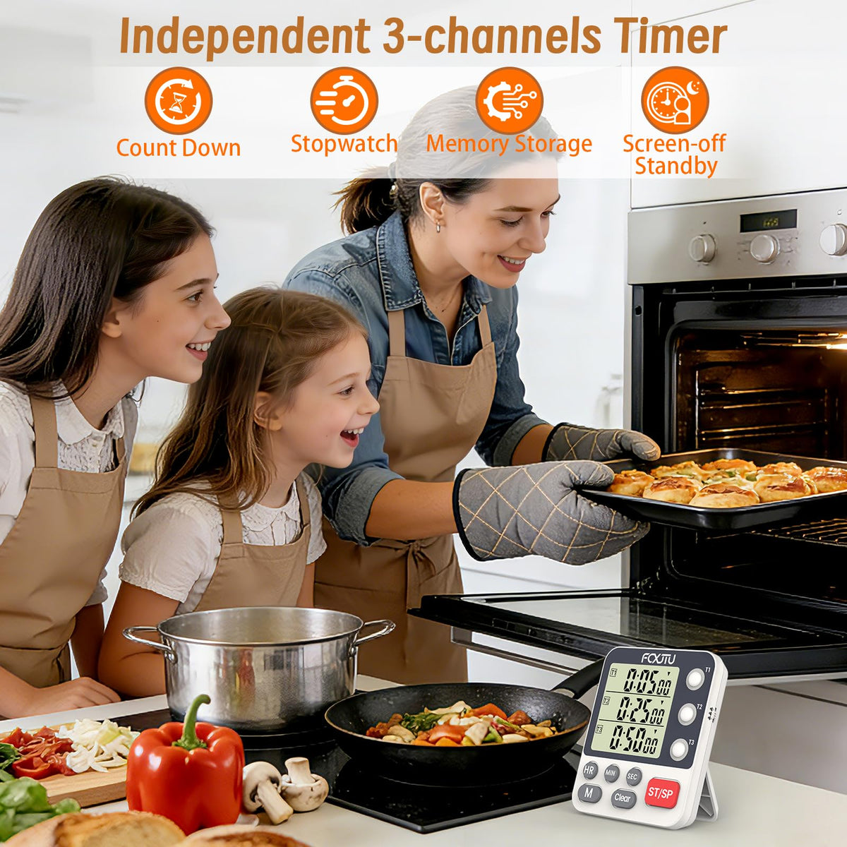 FCXJTU timer back magnet provides strong fridge mounting