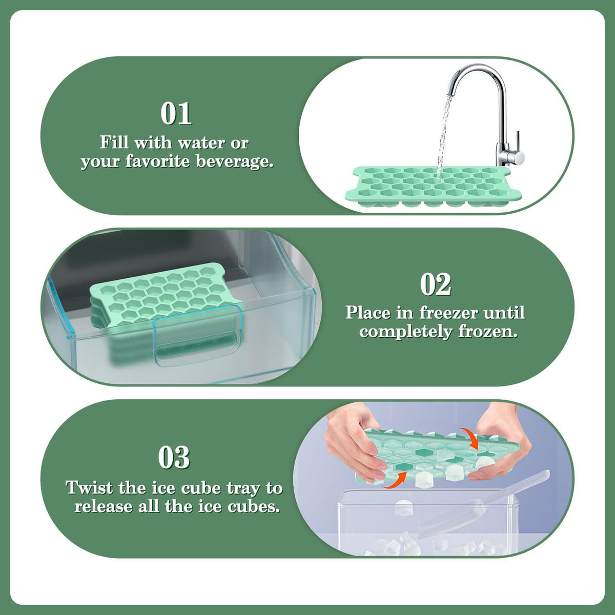 FDDAI ice scoop and bin included for easy serving.