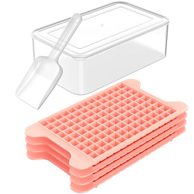 FDDBI mini ice cube tray with bin in freezer for organized ice storage