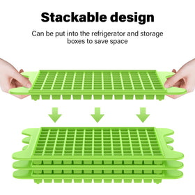 FDDBI nugget ice tray close-up shows 0.4-inch cubes ready to release